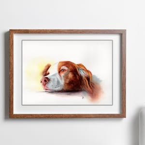 Brittany Spaniel Watercolor Art Print | Dog Lover Wall Art | Unframed Dog Artwork for Home Décor | 11x9 inches or 14x11 inches