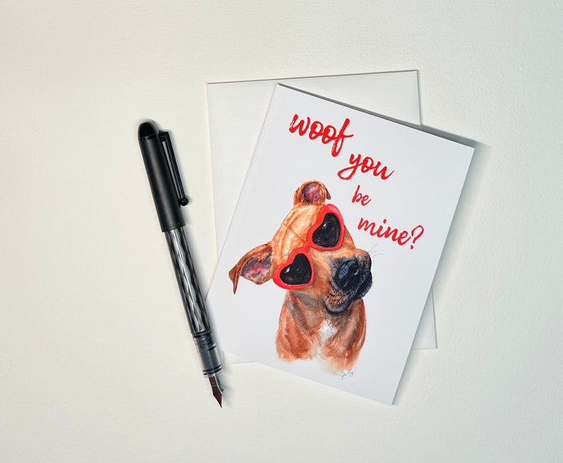 Funny American Pitbull Valentine's Day Card for Friend, Dog Mom, Dad • Dog Pun Valentine ...
