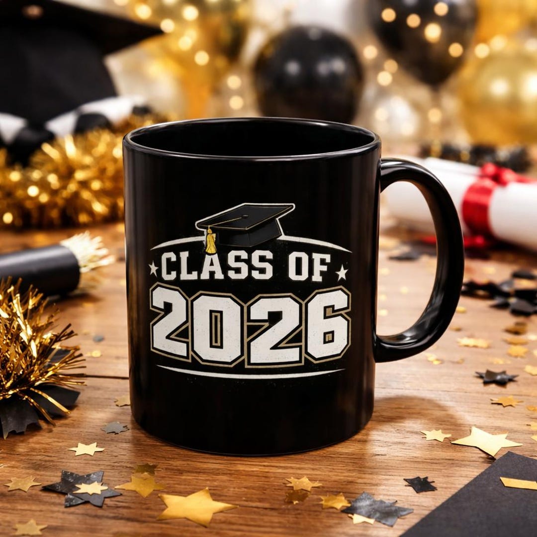 Class of 2026 Black Mug Graduation Cap Ceramic 11oz or 15oz Graduate ...