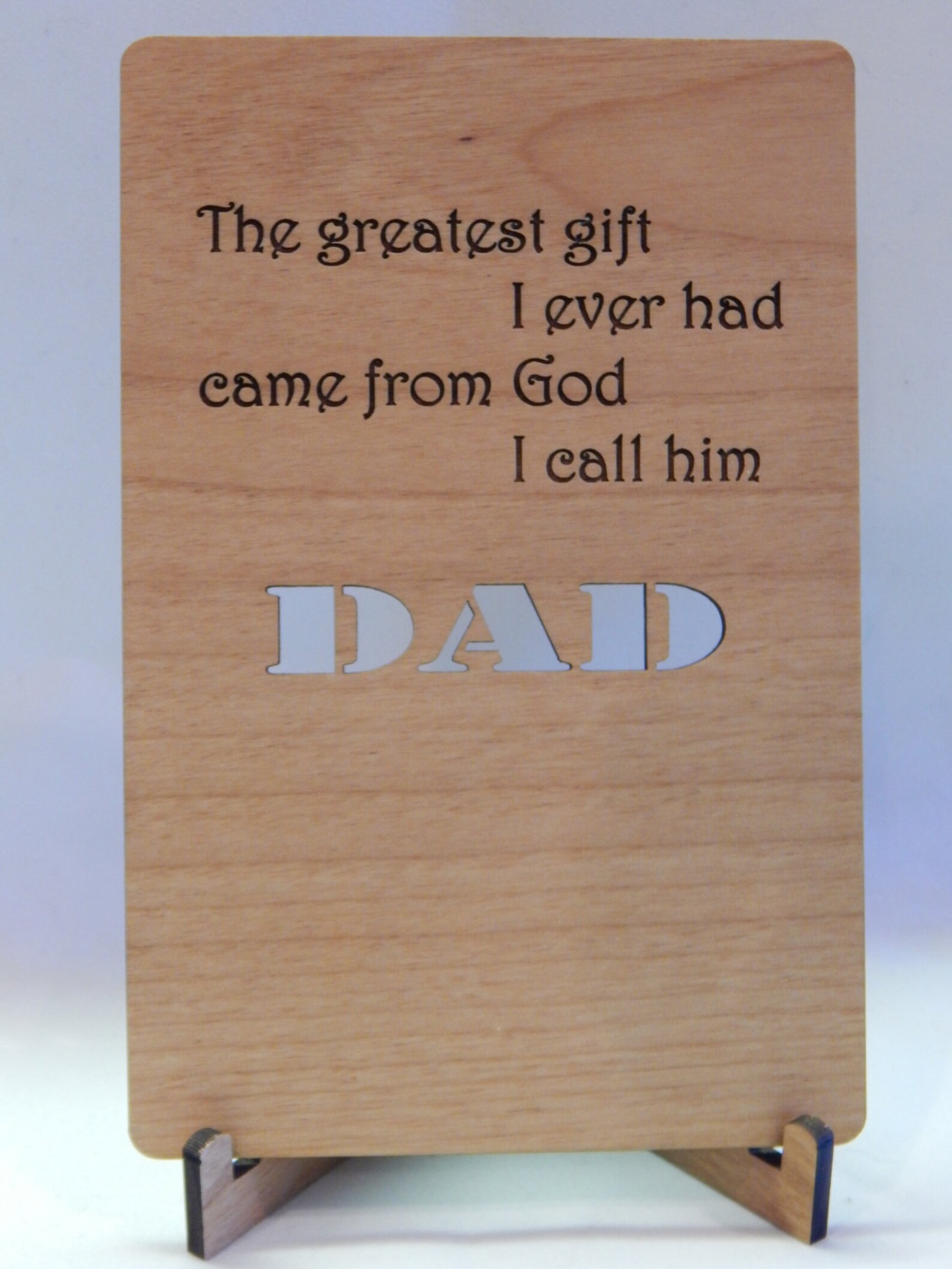 Father's Day Gift Card Laser Engraved Wood Dads Gift Etsy