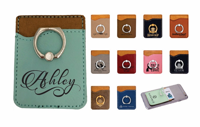 PERSONALIZED Leather Phone Wallet with ring,  Stand, Cell Phone Wallet, iPhone Wallet, Credit Card Holder, *** FREE SHIPPING*** 