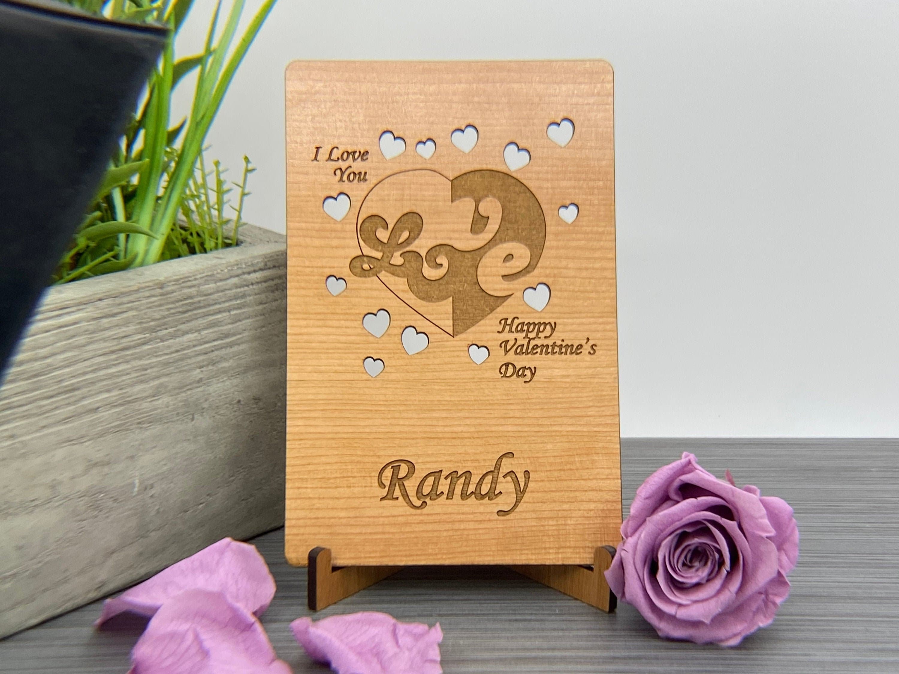Laser Engraved Wooden Greeting Card Customization Options. Etsy