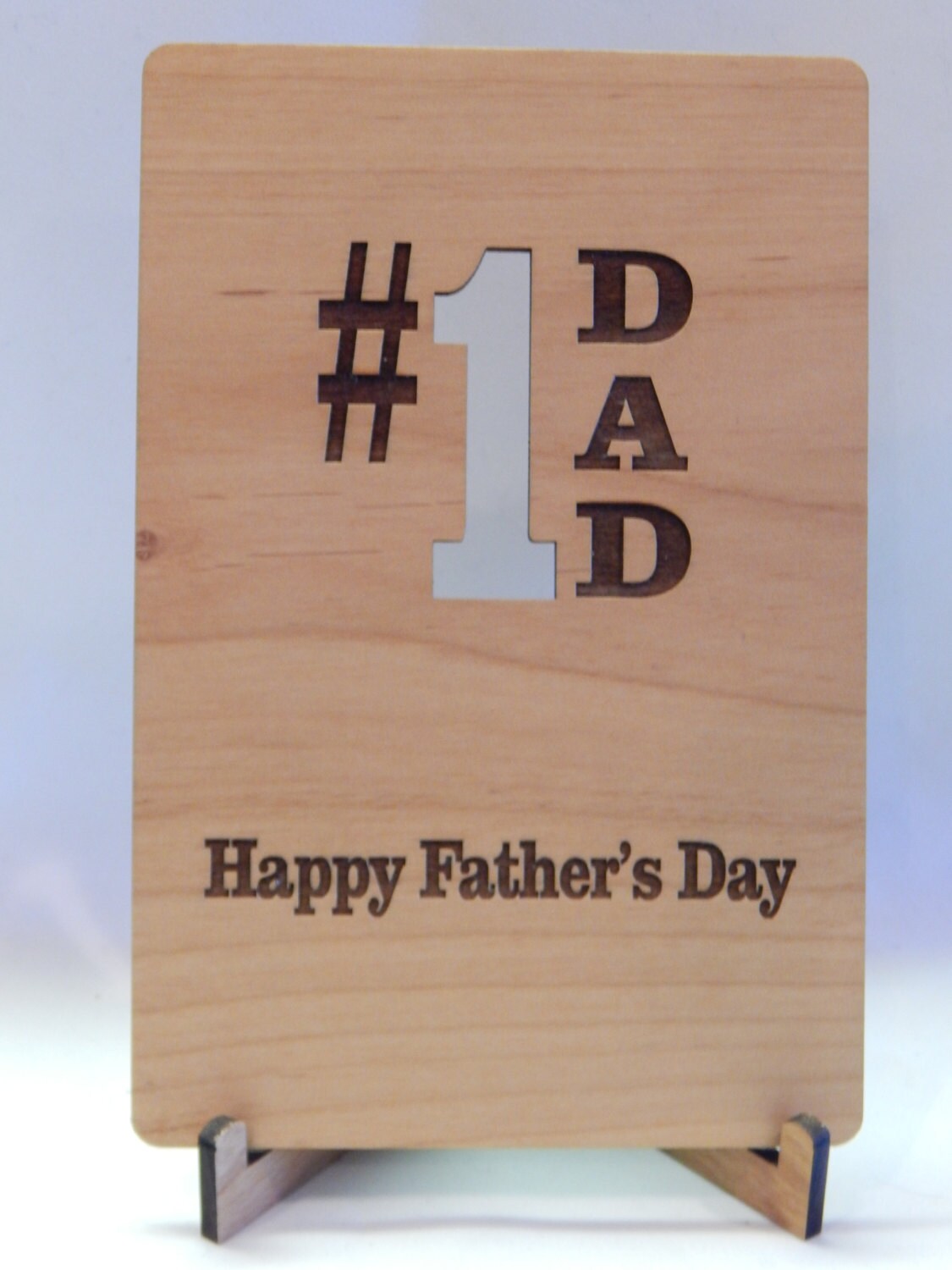 Father's Day Gift Card Laser Engraved on Wood Dads Gift Etsy