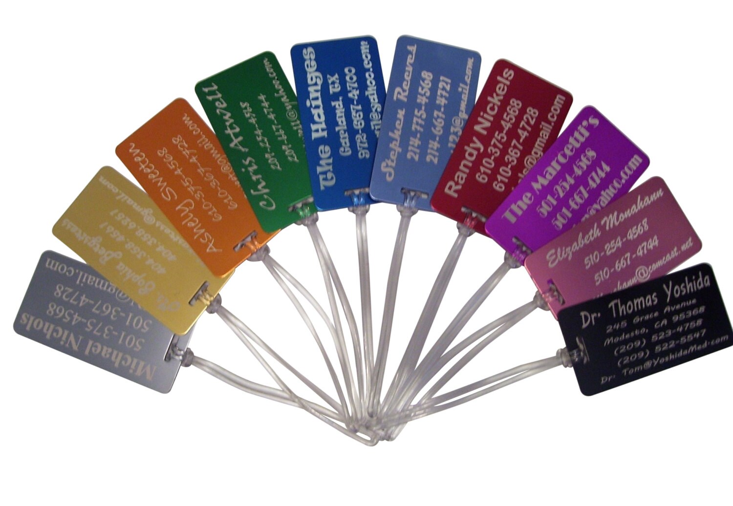 10 Aluminum Laser Engraved Luggage Tags TEN 10 colors Etsy