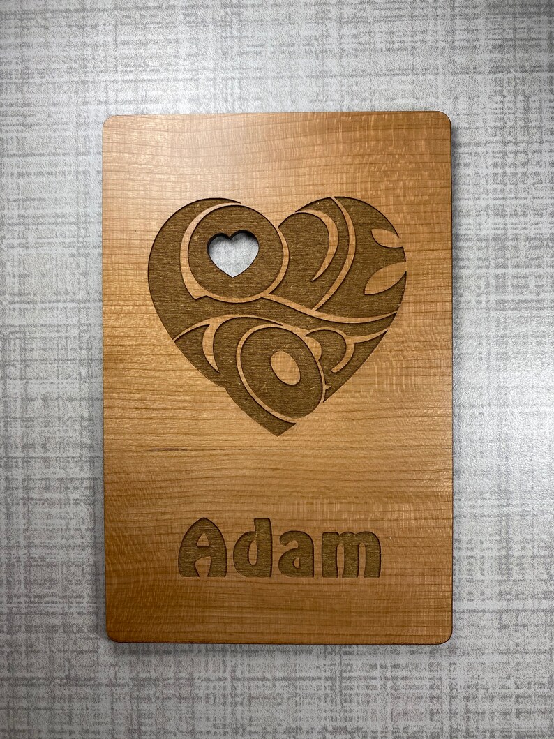 Laser Engraved Wooden Greeting Card Customization Options. Etsy
