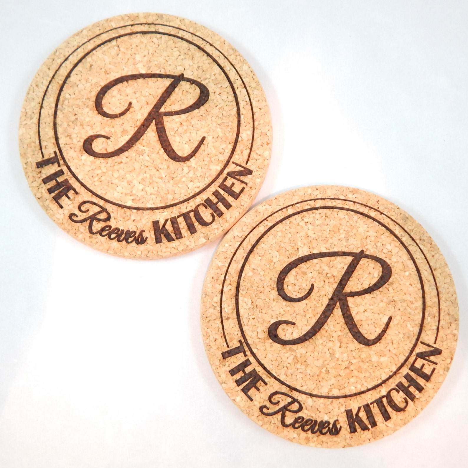 Personalized Kitchen Cork Hot Pads Trivets. Custom Engraved Etsy
