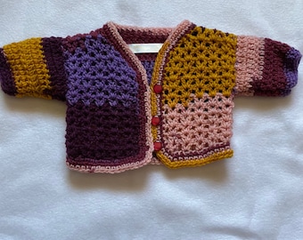 Multicolored Crochet Cardigan Baby Sweater