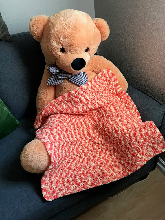 Burnt Orange Peach Variegated Baby Blanket Etsy Australia