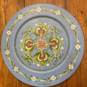 Rosemaled Wood plate