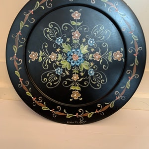 Rosemaled wood plate