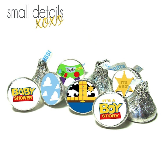 BOY STORY - Toy Story Inspired Baby Shower kiss stickers ~ Personalized Themed kiss stickers ~ fits Hershey's Kisses® Candy (108 stickers) Il_570xn