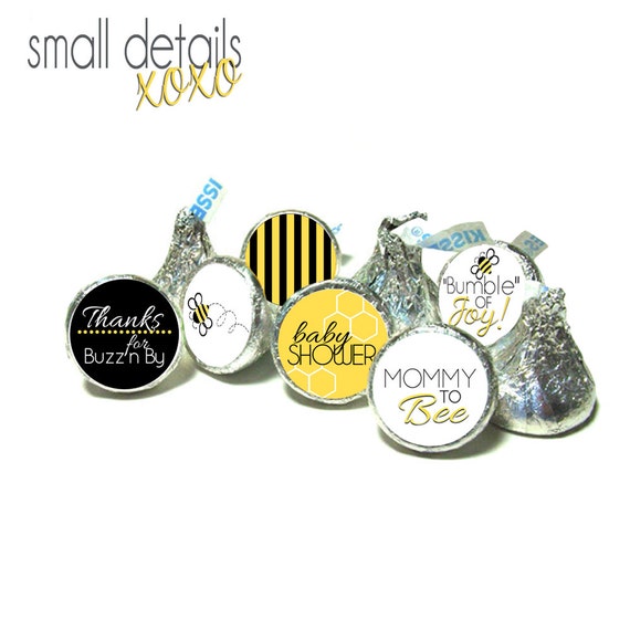BUMBLE BEE theme stickers - for Hershey's Kisses® Chocolate, Life Saver® Mints, Rolo®- Baby Shower Il_570xn
