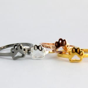 Paw Print Ring Pet Lover Jewelry Animal Rescue Gifts Perfect Gifts for Animal Lovers Unique Adoption Gifts Dog Adoption Silver Gold Jewelry