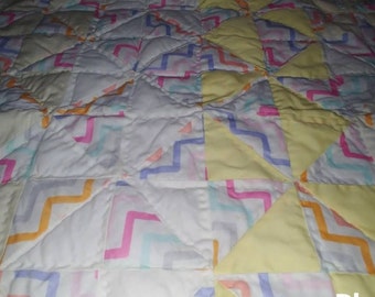 Baby Girl Quilt, Handquilted Baby Quilt, Baby Quilt