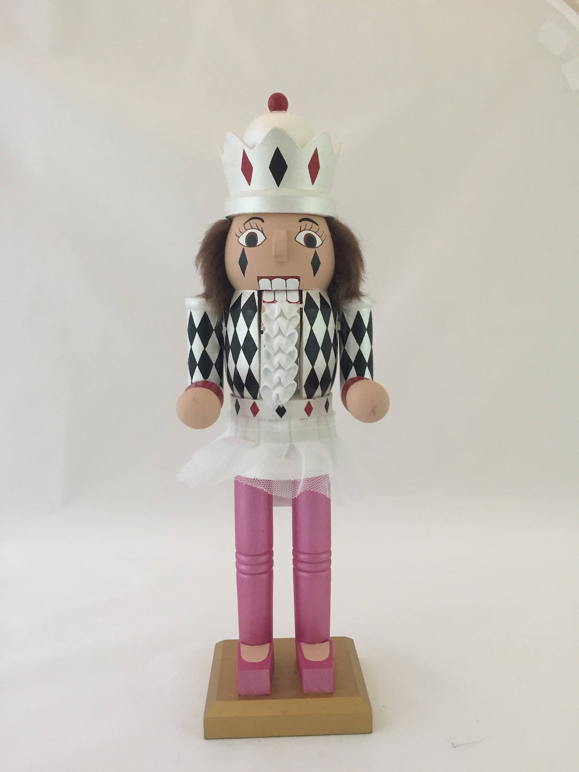 Harlequin Dancer Nutcracker Black/White/Red Etsy