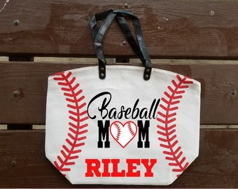 personalized baseball tote bag