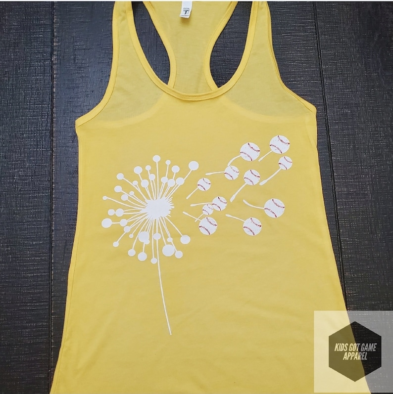 Baseball Dandelion T-shirt Baseball Flower Shirt Blow Me Baseball Dandelion Shirt Baseball Mom Dandelion Racerback Tank
