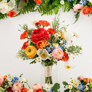 Wildflower Meadow Bridal Bouquet, Summer Wedding Bouquet Set, Wildflower Bouquet, Colorful Flower Bouquet, Rustic Wedding Flowers