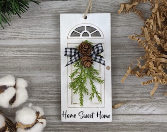 Home Sweet Home Ornament, Hostess Gift, Farmhouse Christmas Ornament, Rustic Holiday Decor, Secret Santa Gift Exchange, Housewarming Gift