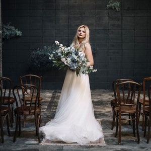 Blue Bridal Bouquet, Classic Blue Wedding Bouquet, Blue and White Silk Floral Bouquet Set, Bouquet and Boutonniere Wedding Package image 7