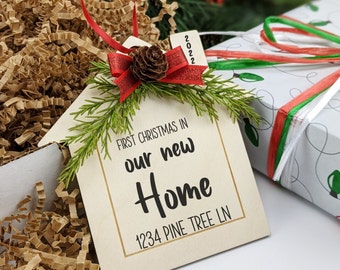 First Christmas in Our New Home Ornament 2023 Personalized, New House Ornament, New Home Gift, Housewarming Gift for Real Estate Client