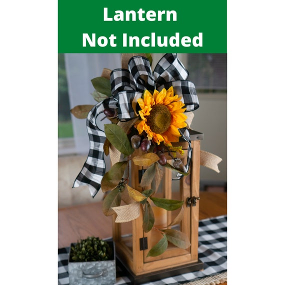 Buffalo Plaid &sunflower Kitchen Decor, Black and White Plaid Bow and  Yellow Sunflower, Thanksgiving Chair Decorations Withribbontie-back 