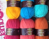Colour pack of wool - 39 Juicy 39 - pink, orange, blue. 6 balls of Stylecraft Special DK