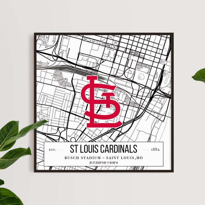 Saint Louis Cardinals the Cardinals Busch Stadium Map - Etsy