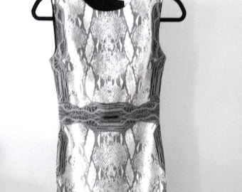 Y2K DVF Snake Print Wiggle Dress - Size 0 - Cotton Spandex