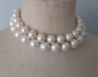 1950's Faux Pearl Necklace by Carol Lee