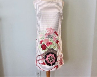 Novelty Print 100% Cotton Sleeveless Sun Dress or Bathing suit cover up.