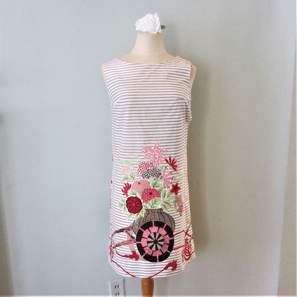 Novelty Print 100% Cotton Sleeveless Sun Dress or Bathing suit cover up.
