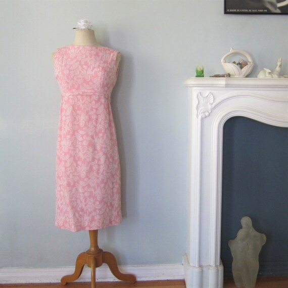 Pink and White 1960s Maggi Stover wiggle X small - image 3