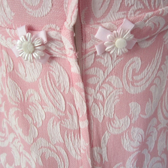 Pink and White 1960s Maggi Stover wiggle X small - image 9