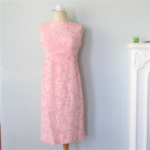 Pink and White 1960s Maggi Stover wiggle X small - image 1
