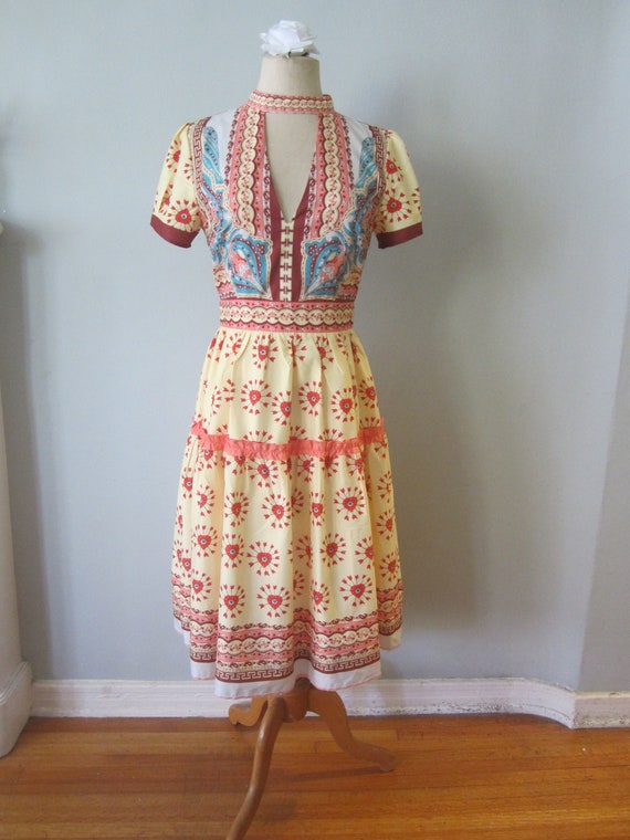 1960's style Bo Ho fit and flare dress Size M - image 1