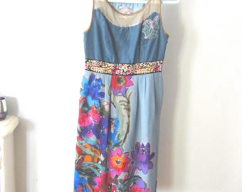 Silk Floral dress with pockets by Floreat for Anthropologie Size 0 side zipper