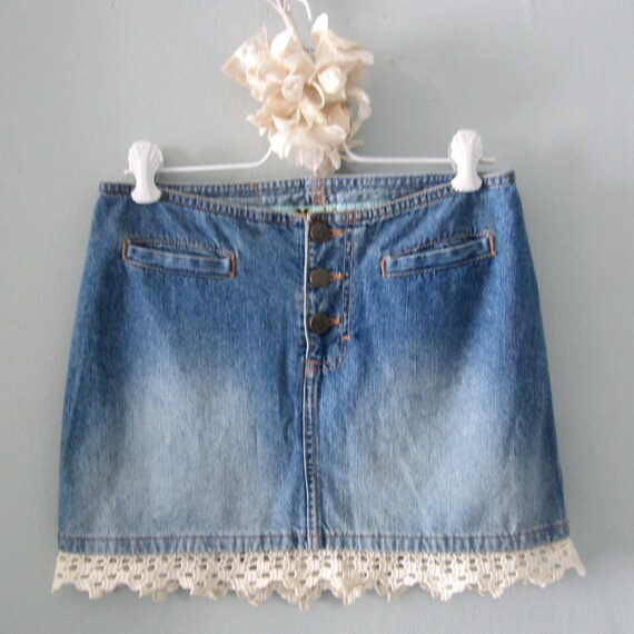mudd jean skirt