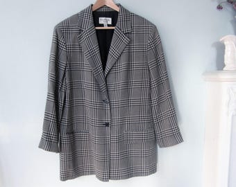 Plus Size Plaid Blazer by Emanuel Ungaro .