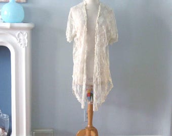 Vintage Lace Kimono  in creme' color size 1X by Sami of New York