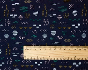 Aztec - 'Faraway Places' collection by ELIZABETH OLWEN. Cloud 9 Fabrics. Organic cotton poplin. Per Half Metre (19.5")