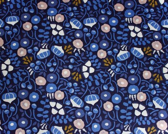 Triffid Navy - 'Sweet Nothings' collection by ELIZABETH OLWEN. Cloud 9 Fabrics. Organic cotton poplin. Per Half Metre (19.5")