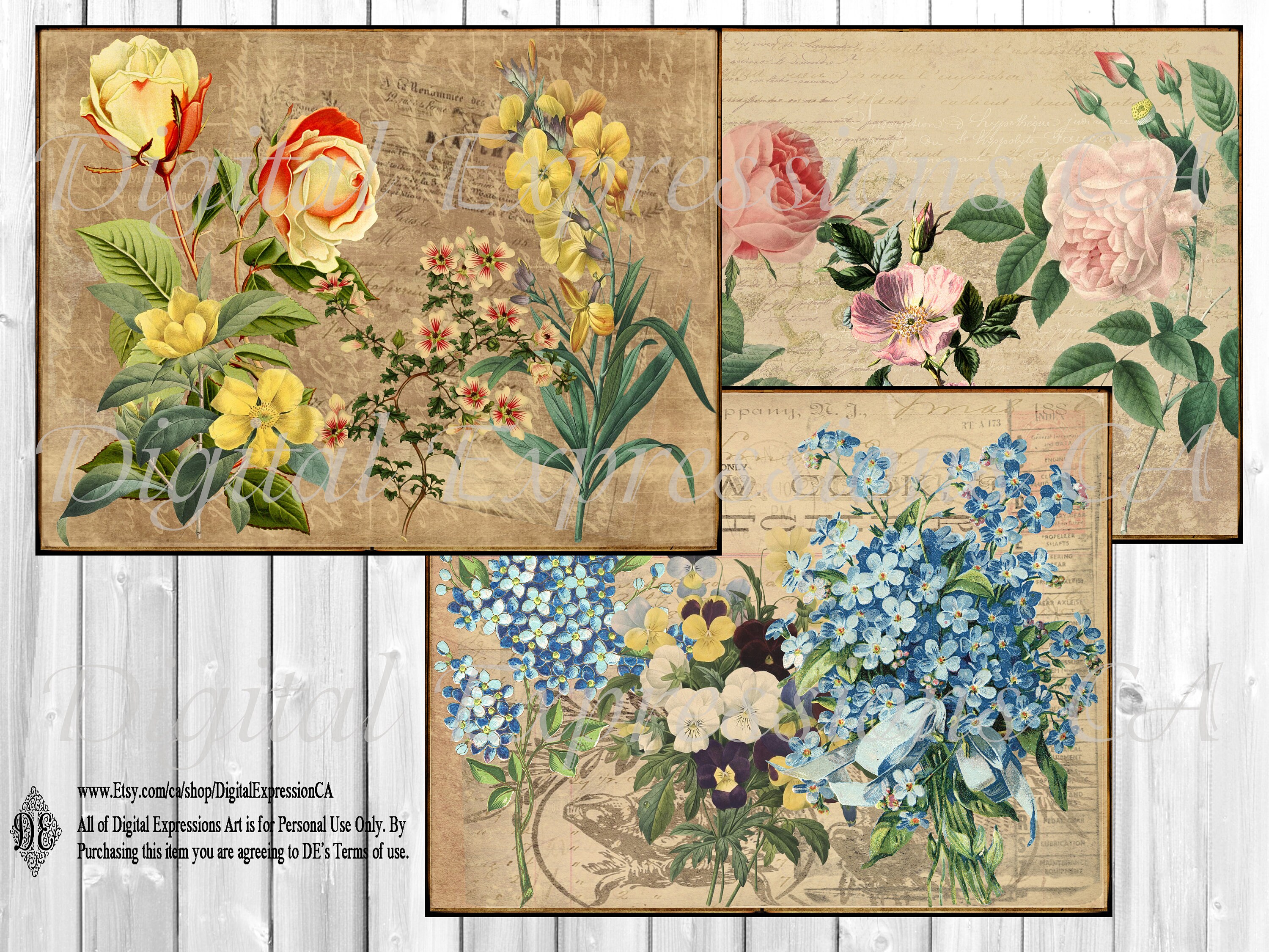 Vintage Botanical Junk Journal Kit Botanical Journal Papers - Etsy