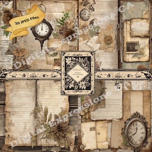 Rustic Junk Journal Pages: Weathered Wood, Grunge Ephemera (Digital Download)