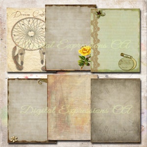 Printable Junk Journal Kit, Vintage Ephemera Papers, Botanical Grunge Paper, Scrapbooking Papers, Digital Paper Prints, Collage Sheets