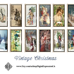 Cartões de chá, cartões de chá digitais VINTAGE NATAL, coisas efêmeras, vintage floral, enfeites de diário de lixo, aquarela