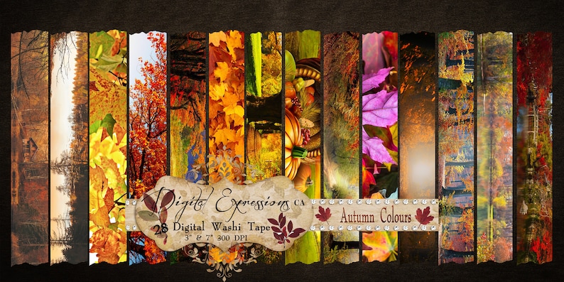 Digital Autumn Printable Washi Tape Fall Digital Washi Tape | Etsy