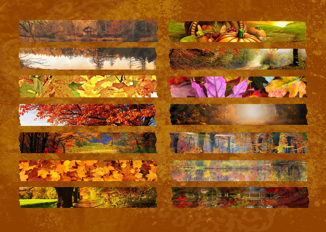 Digital Autumn Printable Washi Tape Fall Digital Washi Tape | Etsy