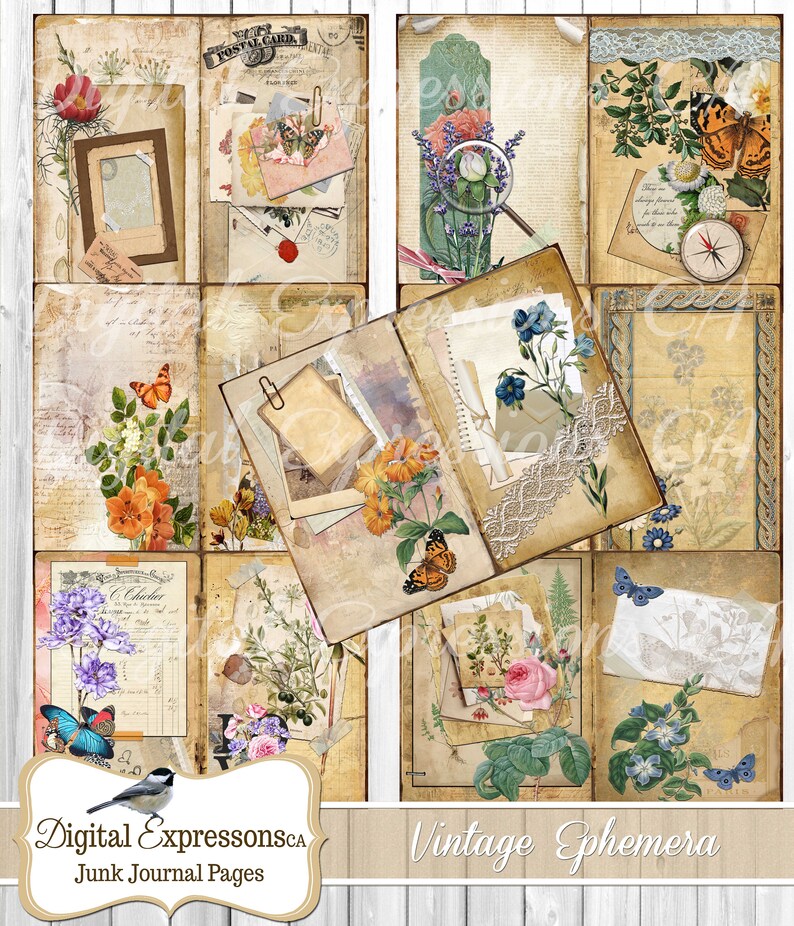 Vintage Grunge Junk Journal Kit Vintage Journal Papers - Etsy