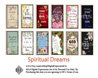 Beautiful Bible Verses Spiritual Dreams Vintage Ephemera TEA Cards, Picture Botanical Scrapbooking  Junk Journal Embellishments, Tea Cards